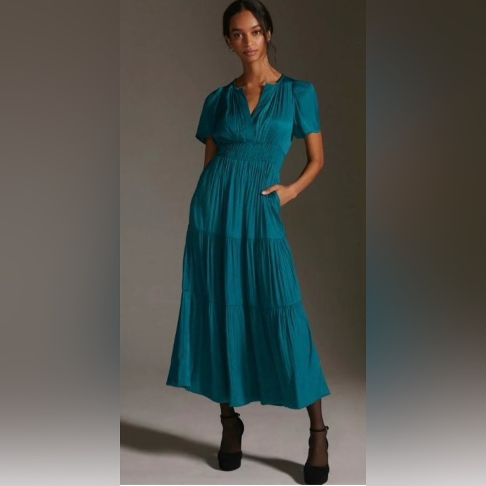 Anthropologie The Somerset Maxi Dress Turquoise
